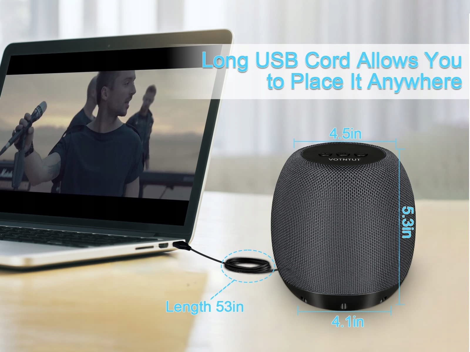 YYV Przewodowe Głośniki Komputerowe USB Stereo 3D Dźwięk i Bas Szary — miniatura 6