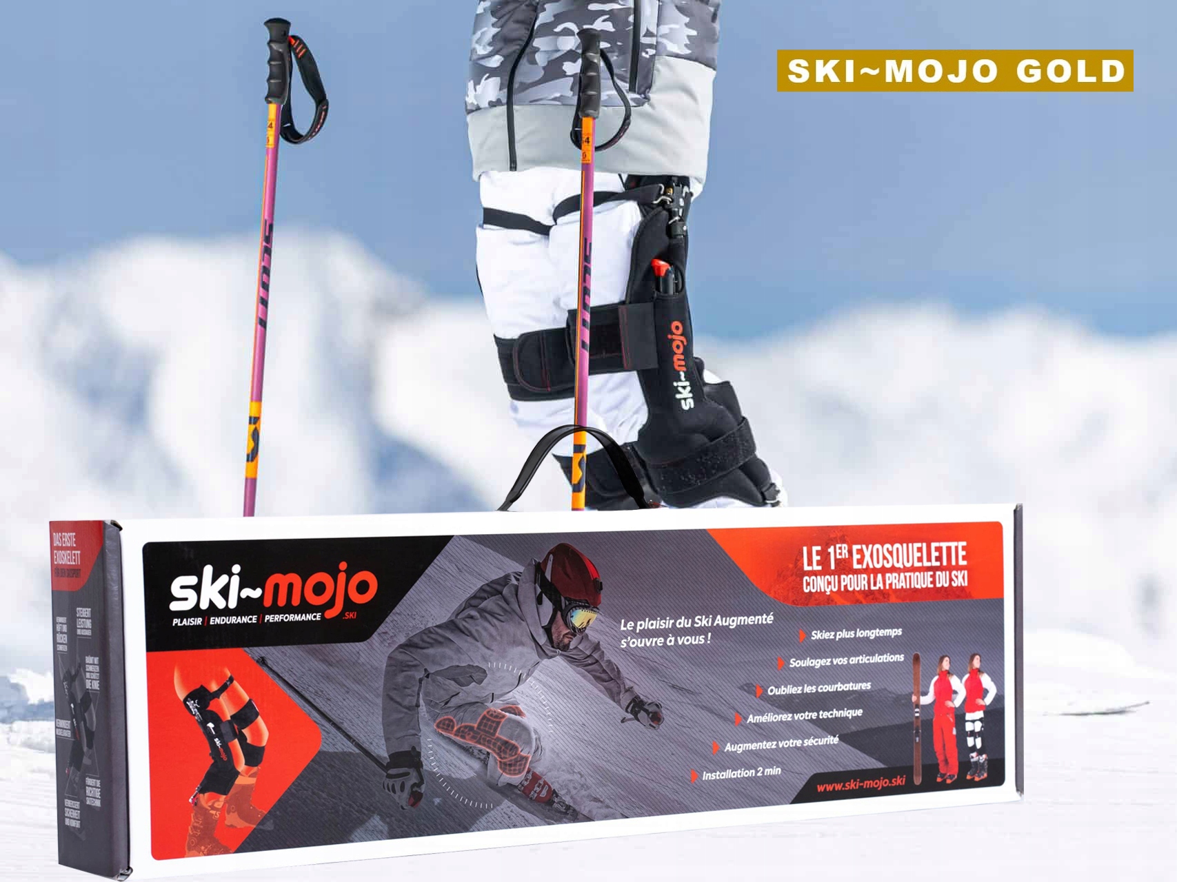 Orteza narciarska, Egzoszkielet Ski-Mojo Wersja Gold >75kg