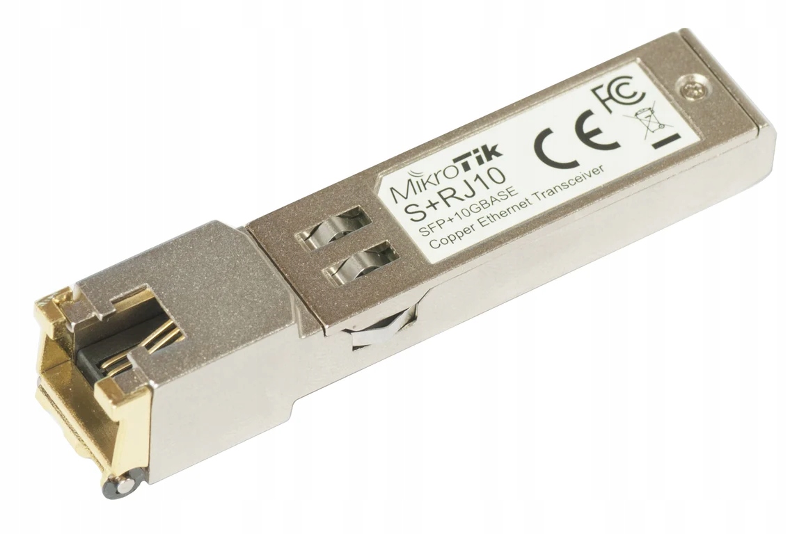 MikroTik S+RJ10 moduł SFP+, Copper RJ45, 10/100Mb/s 1/2.5/5/10Gb/s DDM