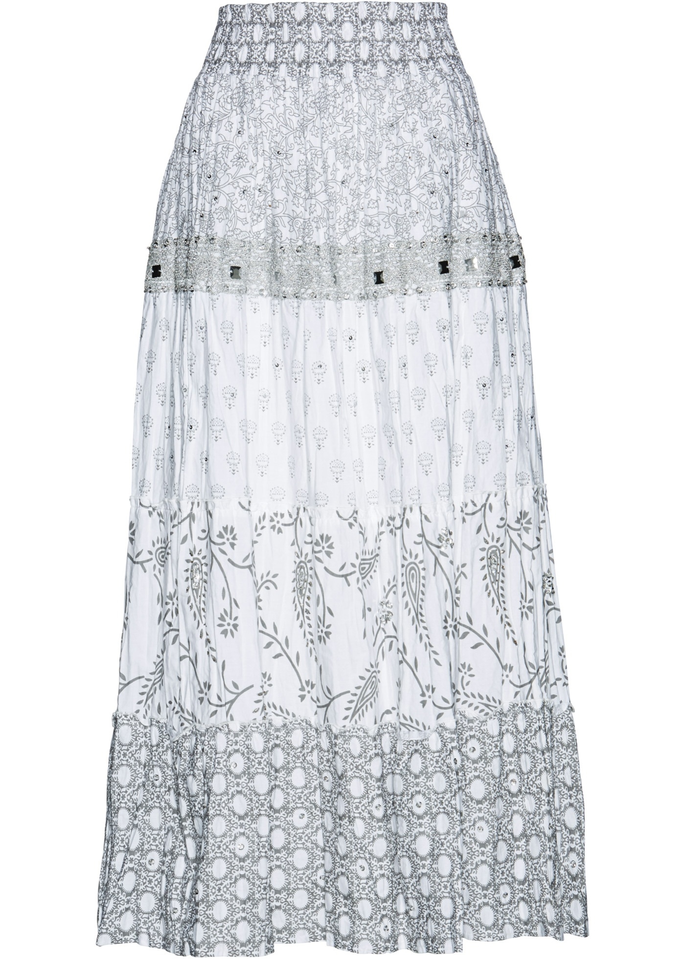 P1875 SPÓDNICA Z GUMKĄ W PASIE WZORZYSTA MAXI R.40