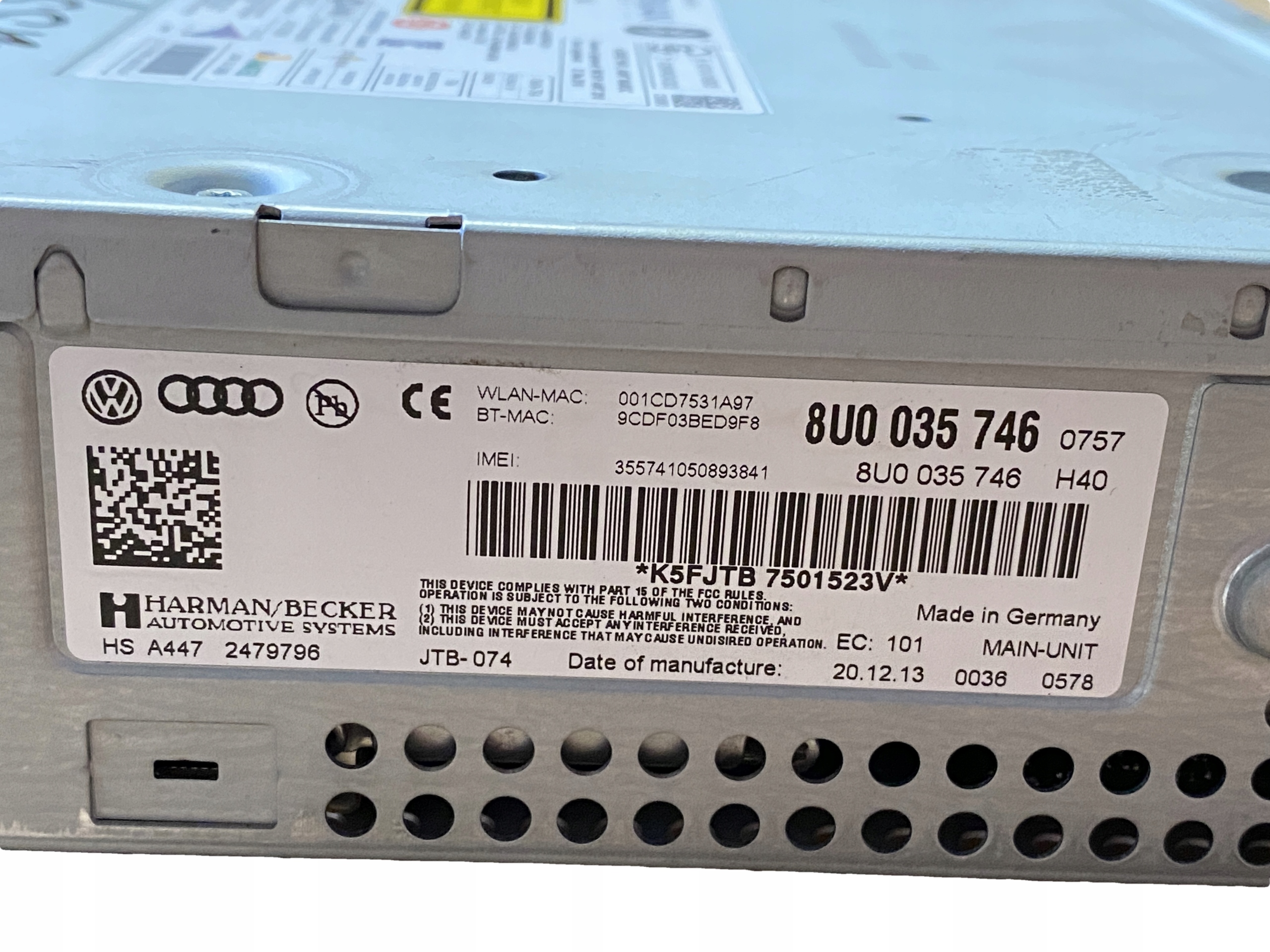AUDI Q3 8U player navigation devices MULTIMEDIA 8U0035746