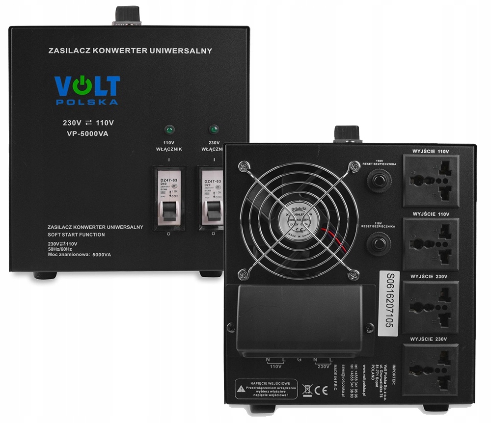 Konwerter napięcia Volt VP-5000 230VAC/110VAC