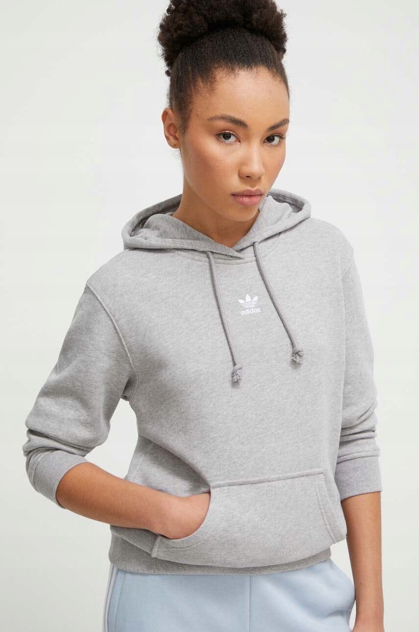 3211 Mikina Adidas Originals Klokanka S Kapucí Šedý Melír 2XS
