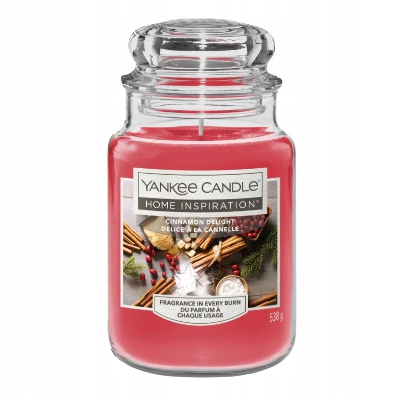 Yankee Candle Cinnamon Delight, Velká vánoční vonná svíčka 538 g