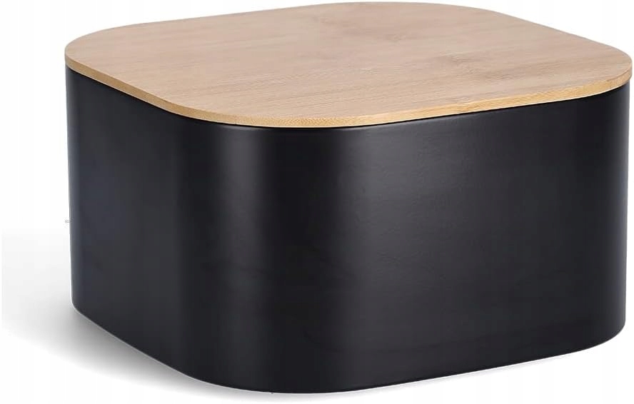 Zeller 25381 Chlebník kovový černý s bambusovým víkem 26,5 cm