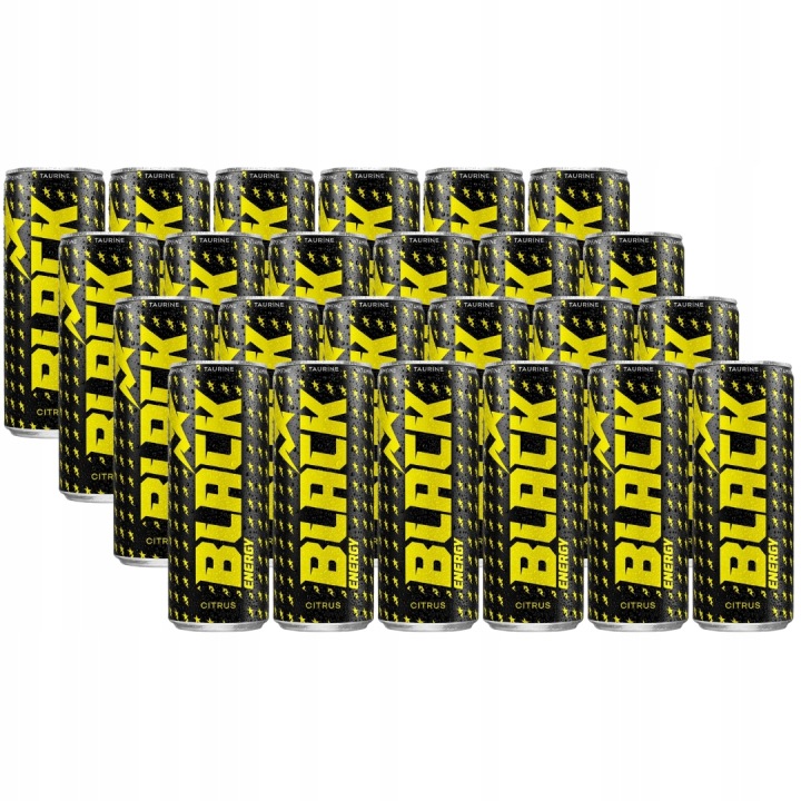 Black Energy Citrusový sycený energetický nápoj 250 ml x 24 kusů