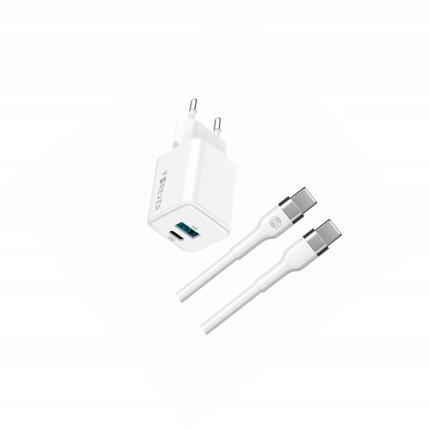 Szybka ładowarka GaN 30W Usb i Usb-c z kablem do Realme X3 SuperZoom