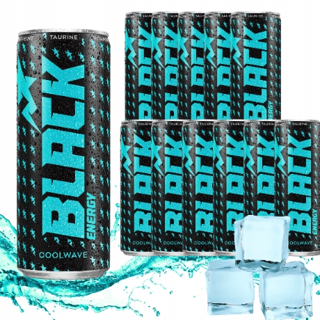 Black Energy energetický nápoj Coolwave ledové bonbóny kauce 24x250 ml