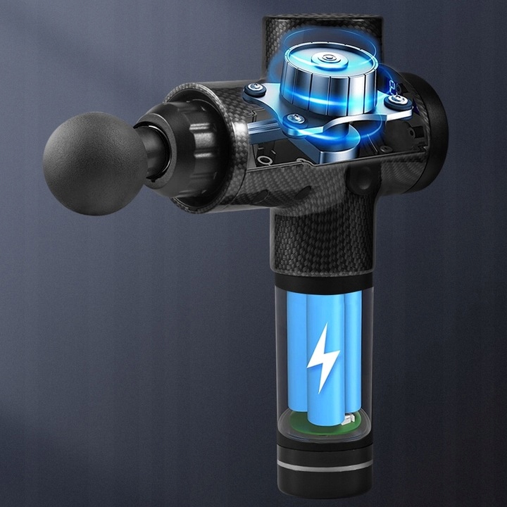 MOCNY PISTOLET DO MASAŻU MASAŻER MASSAGE GUN 150W PODGRZEWANY PRZENOŚNY Liczba stopni intensywności 6