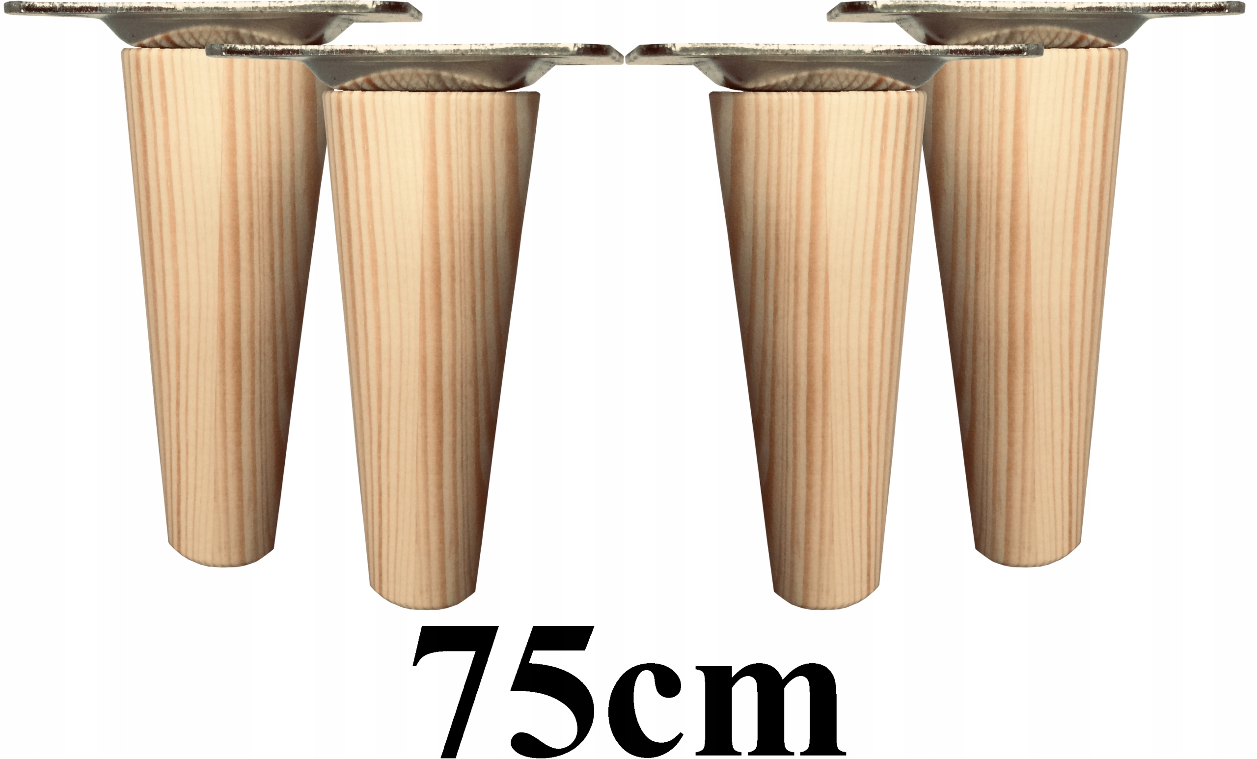 

Nogi Nóżki drewniane zwężane 75cm 4szt blachy
