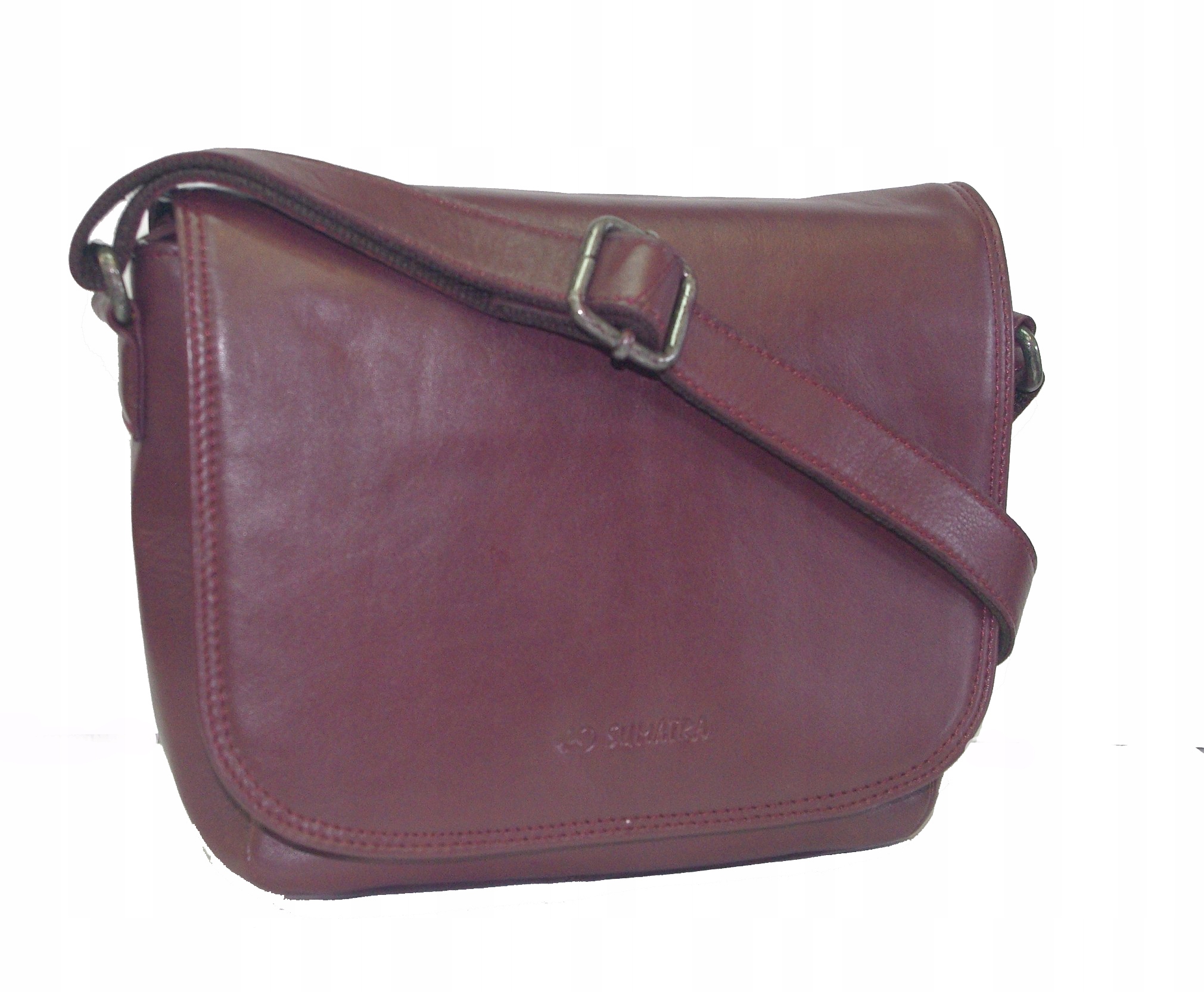 Sumatra dámská kožená kabelka přes rameno višeň