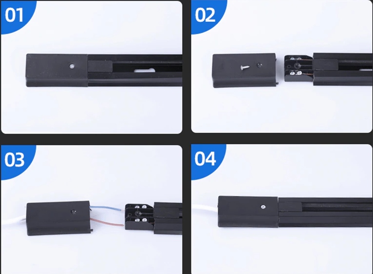 Szyna do reflektor GU10 track 1-fazowa 1m czarna Listwa LED Długość 1 m