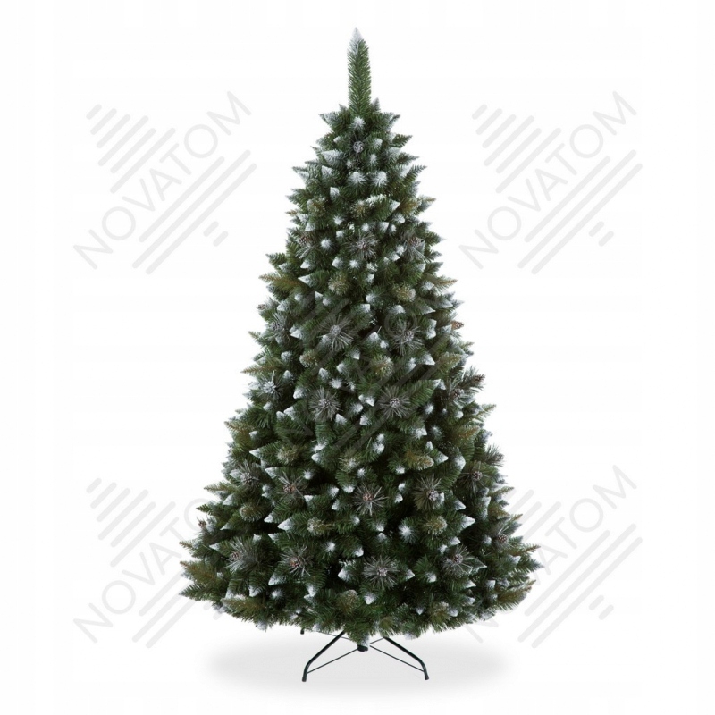 Vánoční stromek Pvc borovice křišťál stříbrný 220 cm