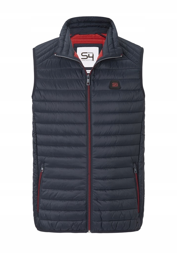 S4 Velké Rozměry Péřová Vesta Bunda Bez Rukávů Tmavě Modrá 5XL 154 cm