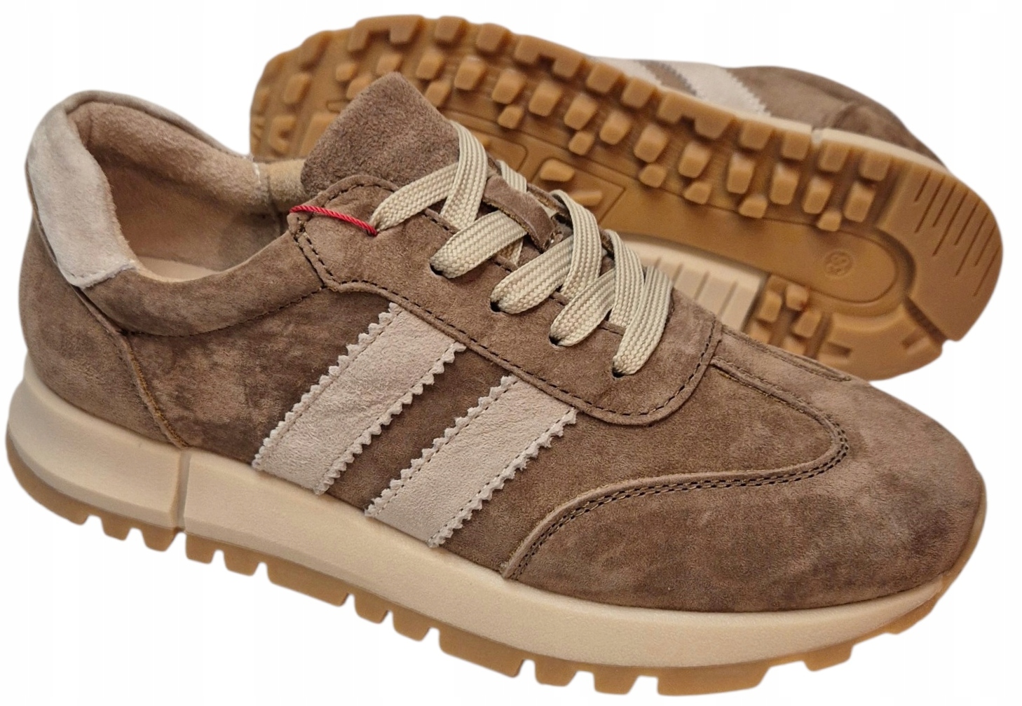 Goodin GD-LX-1080 Sportovní tenisky Camel hnědá semišová kůže, velikost vel