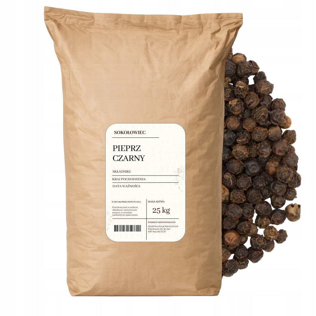 Pepř černý zrnitý 25 kg Koření pro gastronomii