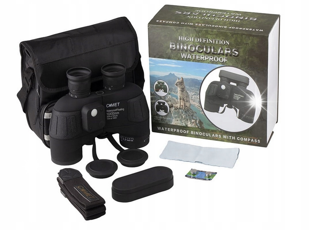 Profesjonalna lornetka Comet Pro Compass 10x50 IPX7 kompas LR039B