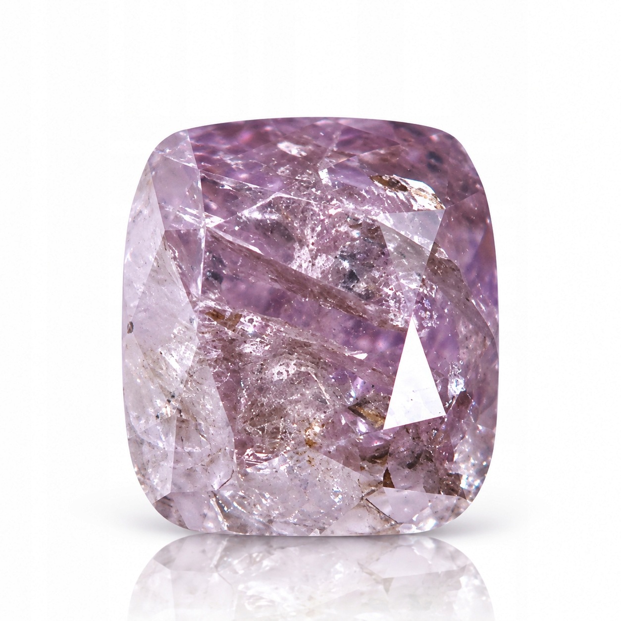 Přírodní diamant 0.16 ct Růžový Cushion I3 certifikát Wbd