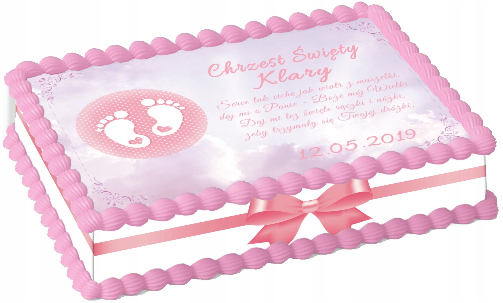 Levně Oplatek na dort Svatý křest A4 Jméno Datum