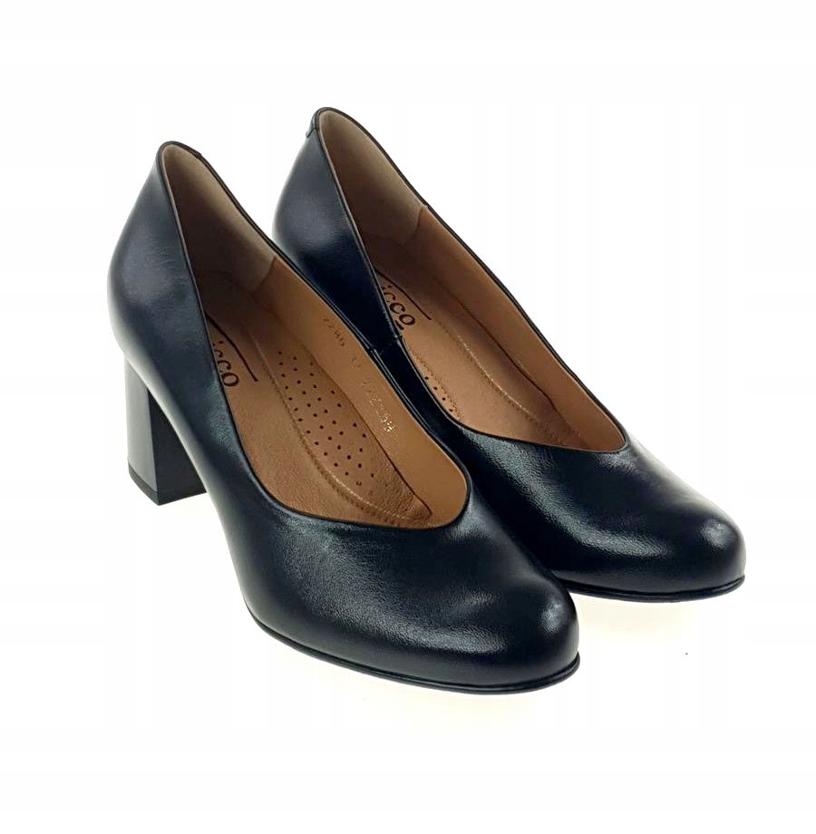 Klasické dámské kožené lodičky na podpatku, černé, velikost 37, Clasicco 2286