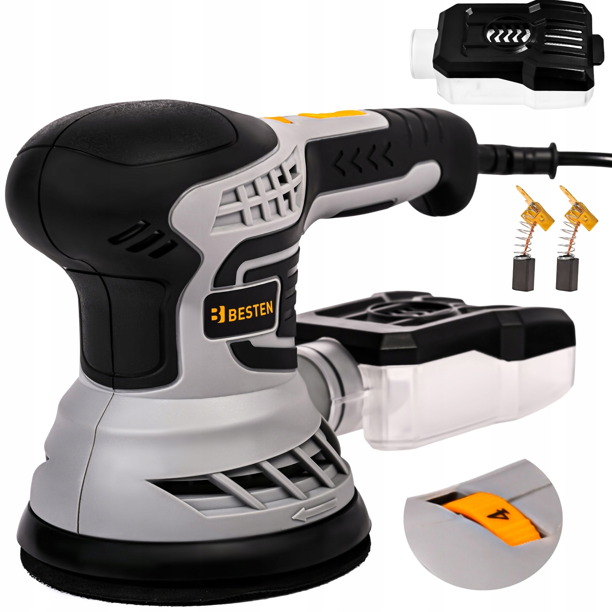 Szlifierka Mimośrodowa Oscylacyjna Elektryczna 125mm Regulacja 16x Papier