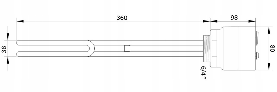 GRZAŁKA do BOJLERA GALMET 3000W 3 kW 6/4 cala Rodzaj do bojlera