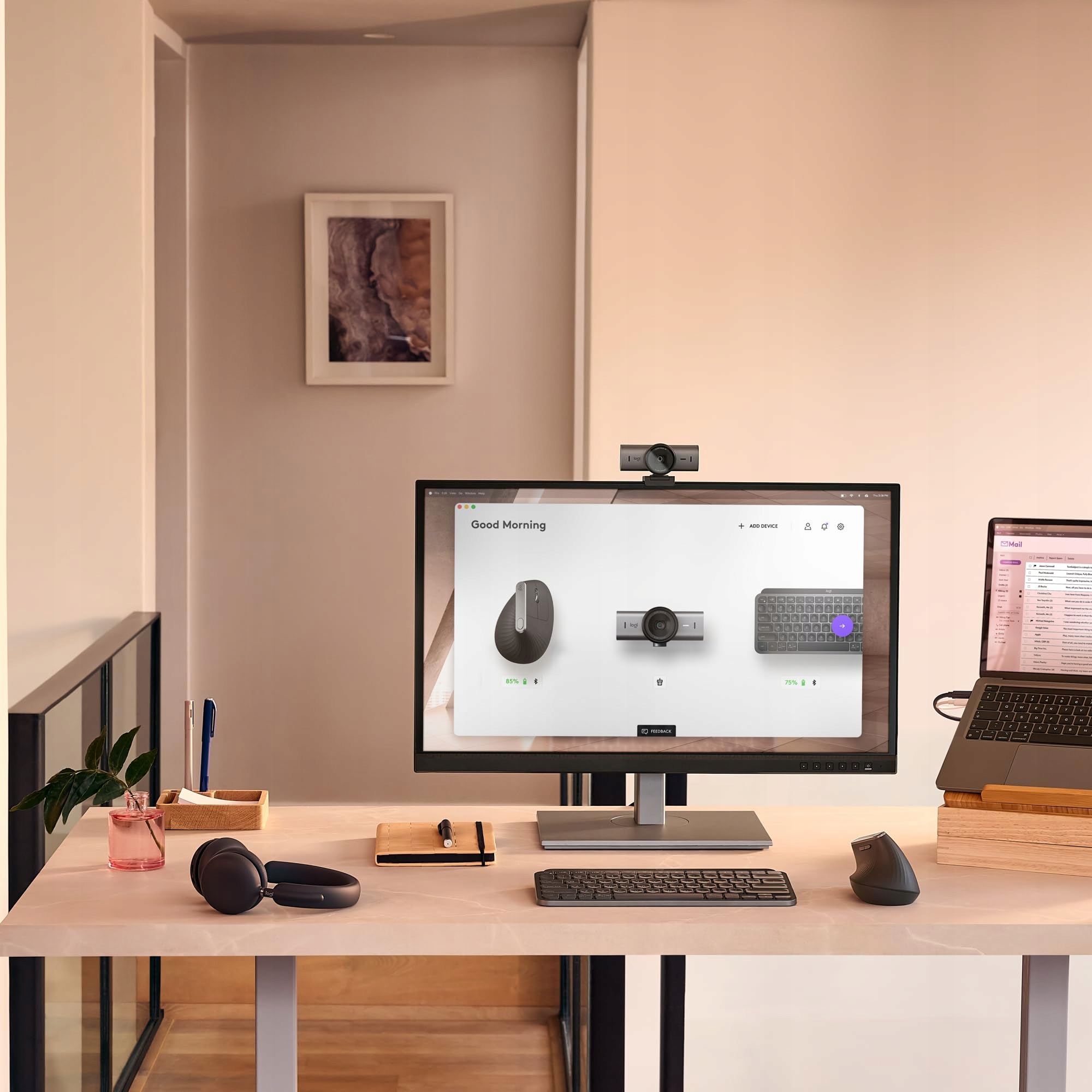 LOGITECH MX Brio 4K Ultra HD Kamera USB-C z Redukcją Szumów — miniatura 5