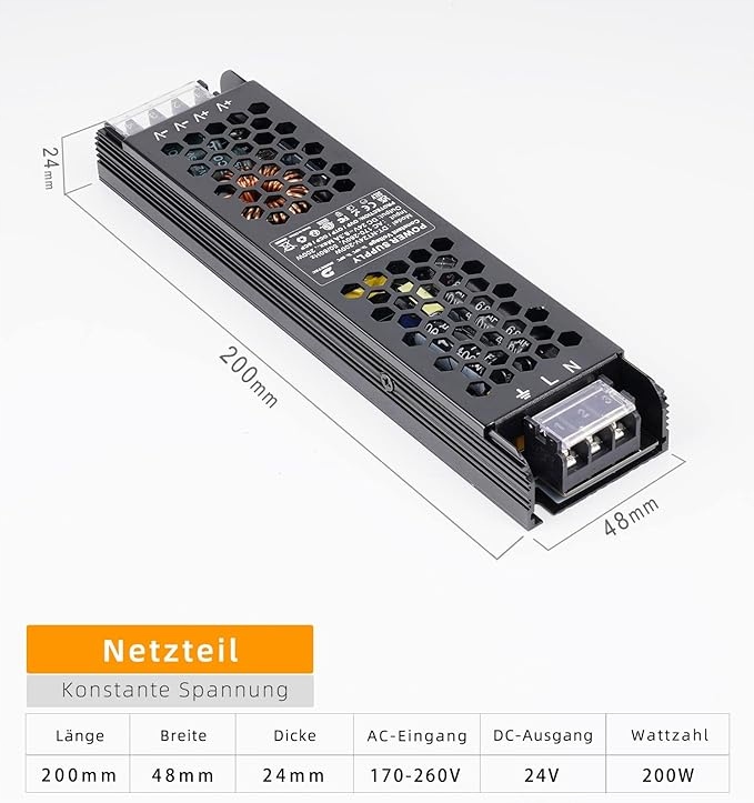 Zasilacz do LED DUSKTEC 24V 200W 8.3A SLIM EAN (GTIN) 4064597305685