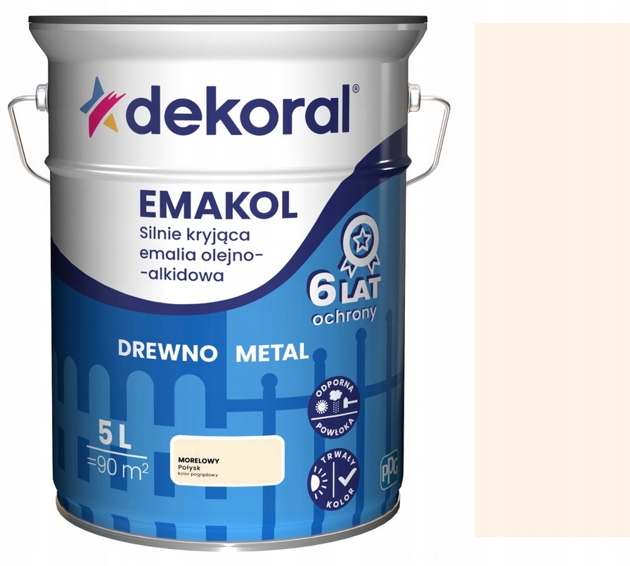 Dekoral Emakol Strong Emalia Drewna Metal Morelowy 5L