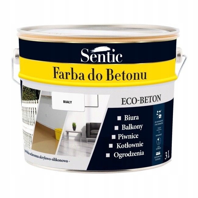 

Sentic Farba Do Betonu 3L Biała Biały