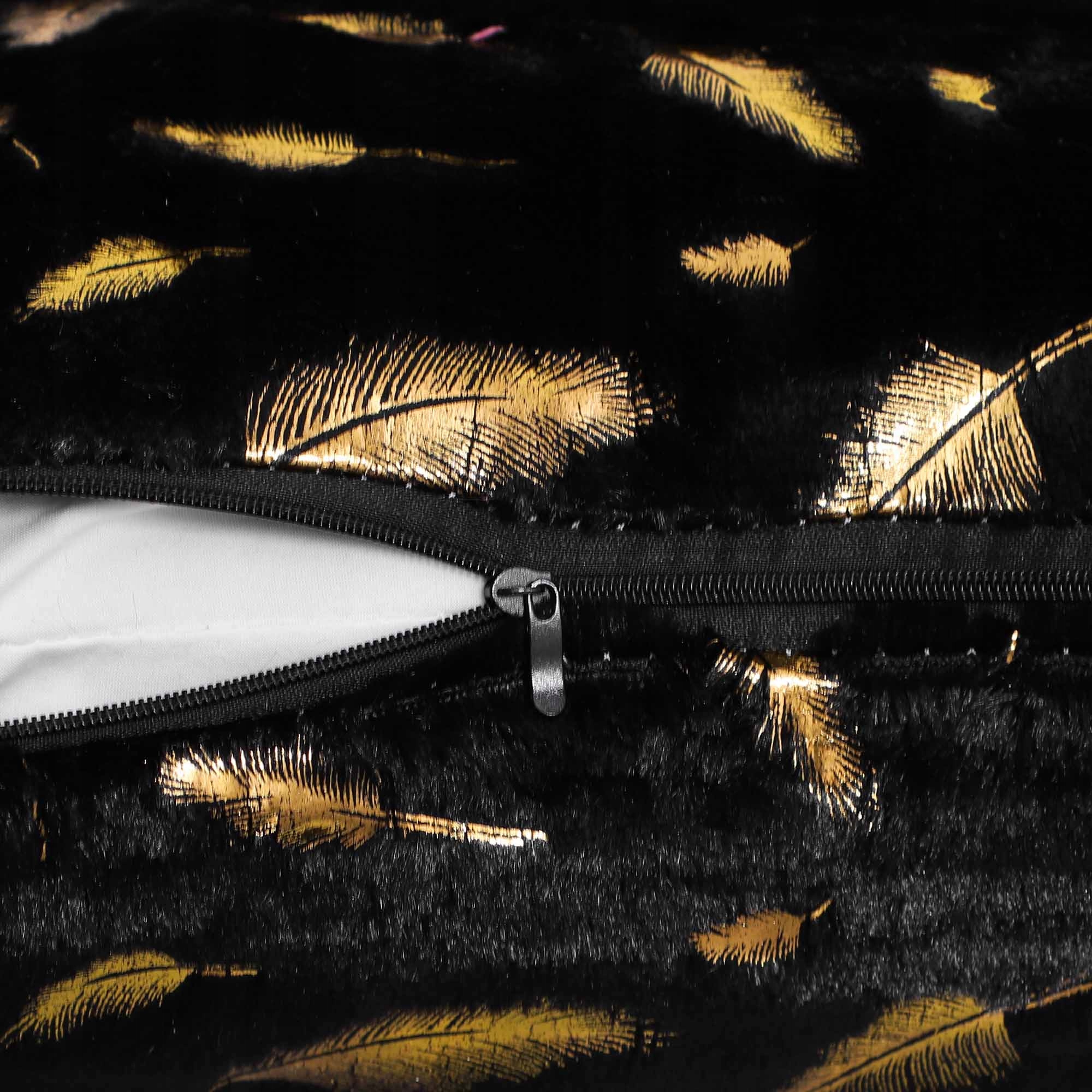 Poszewka DEKORACYJNA na poduszkę, PIÓRA, CZARNA, wzór Wzór dominujący Inny wzór