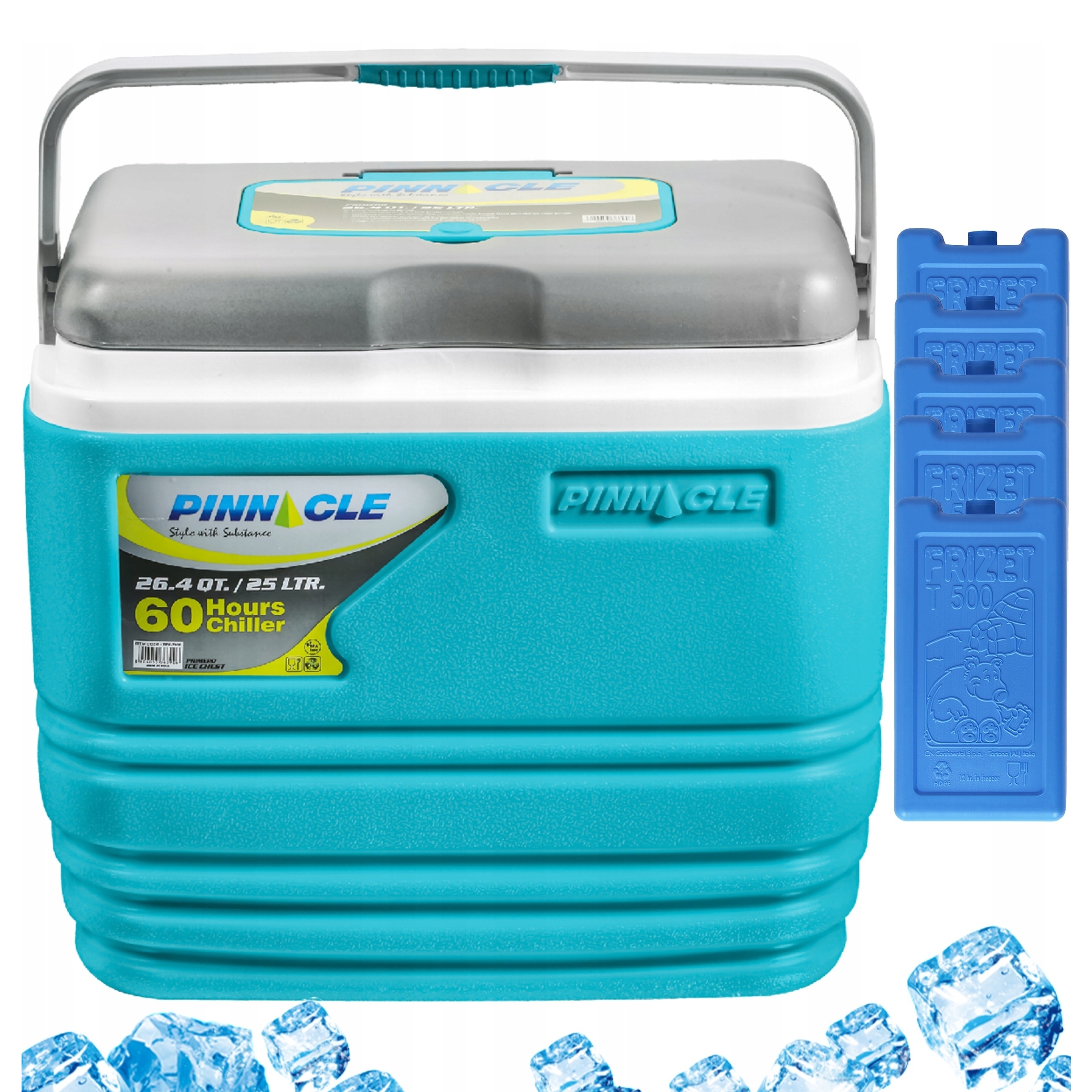 Kempingová lednička Pinnacle TPX7006 25L modrá 5 gelových náplní 0,5L