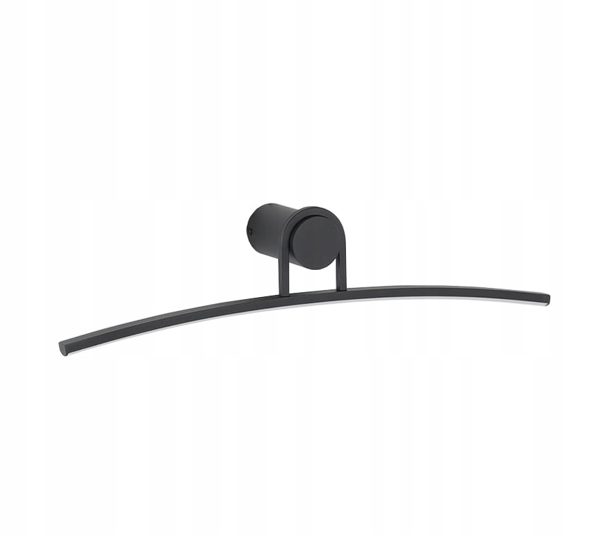 Kinkiet Led nad okrągłe lustro czarny lampa łazienkowa wygięta