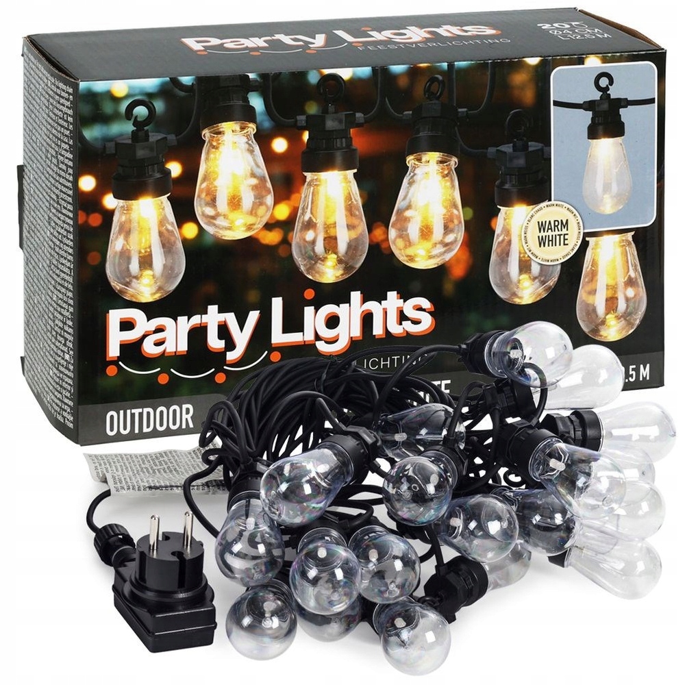 Led zahradní girlanda 12,5 m 20 ks