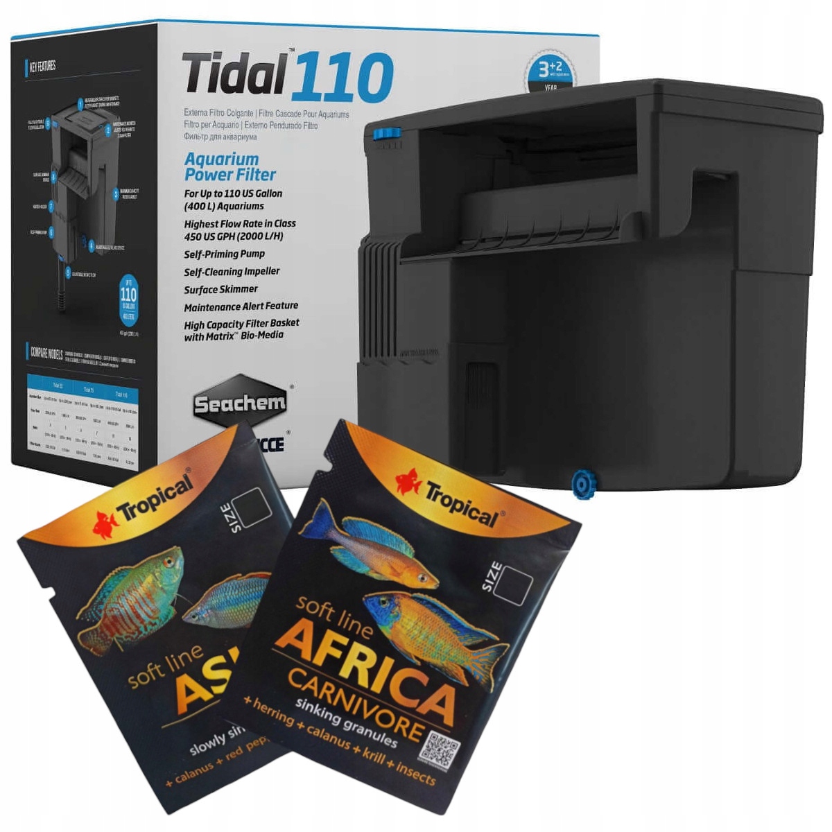 Seachem Tidal 110 Filtr kaskadowy do akwarium 10W 2000L/H Matrix