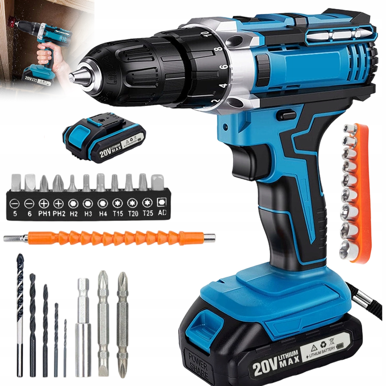 Příklepová Vrtačka S Kovovým Samosvorníkem Pro Domácnost I Stavbu, Výkonný Motor