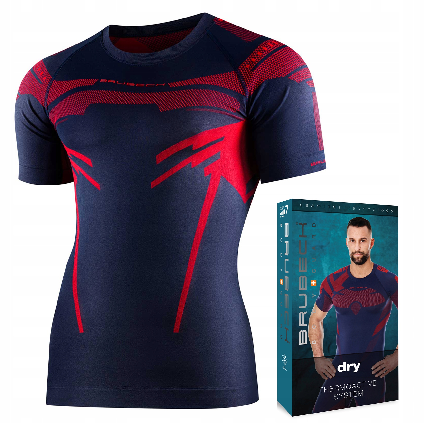 Męska Koszulka Termoaktywna Brubeck Dry sportowa Krótki Rękaw XXL