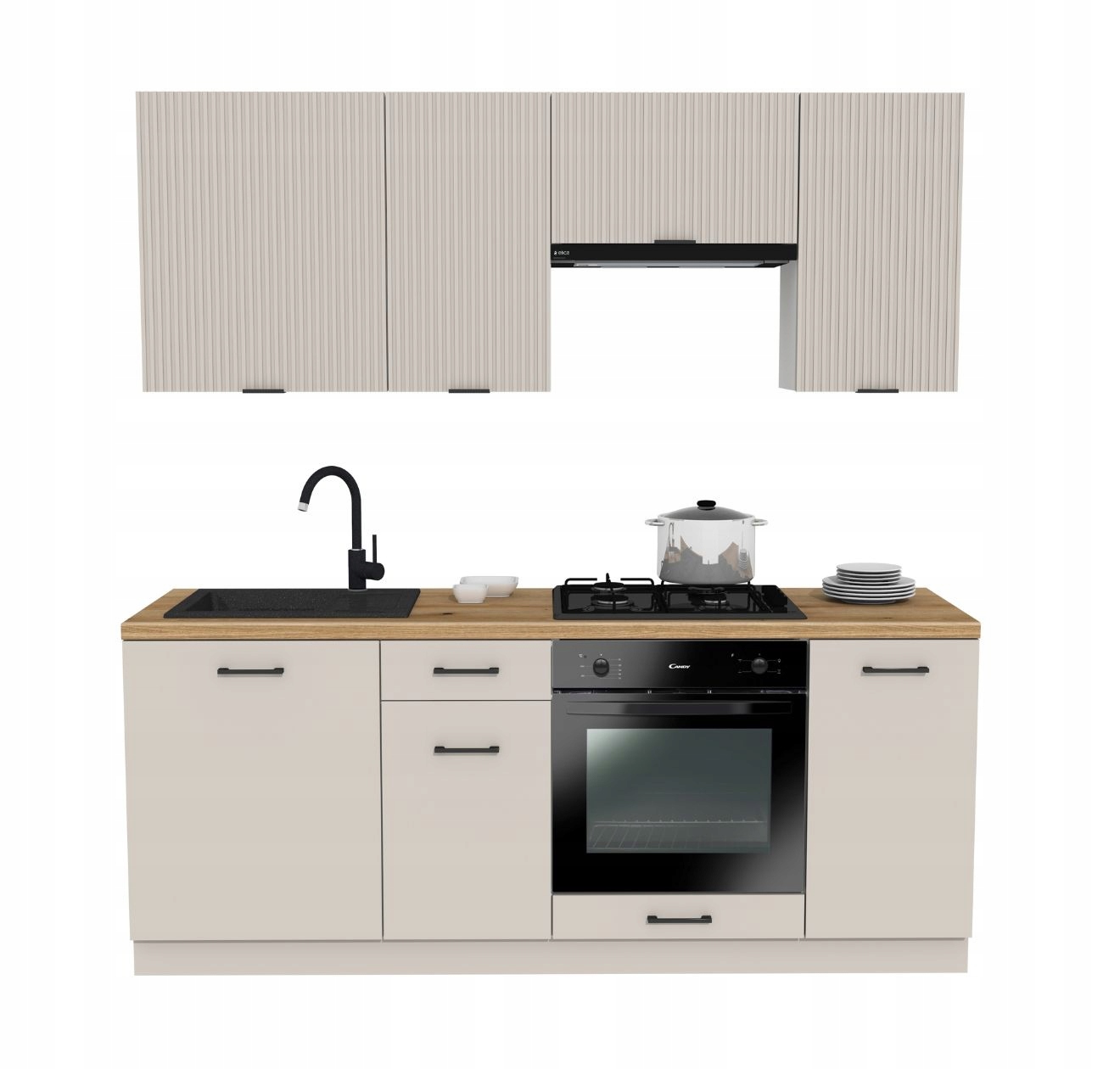 Kuchyňská sada 200 Mix Kašmír Ryfla kašmír s deskou Dub Evoke K365