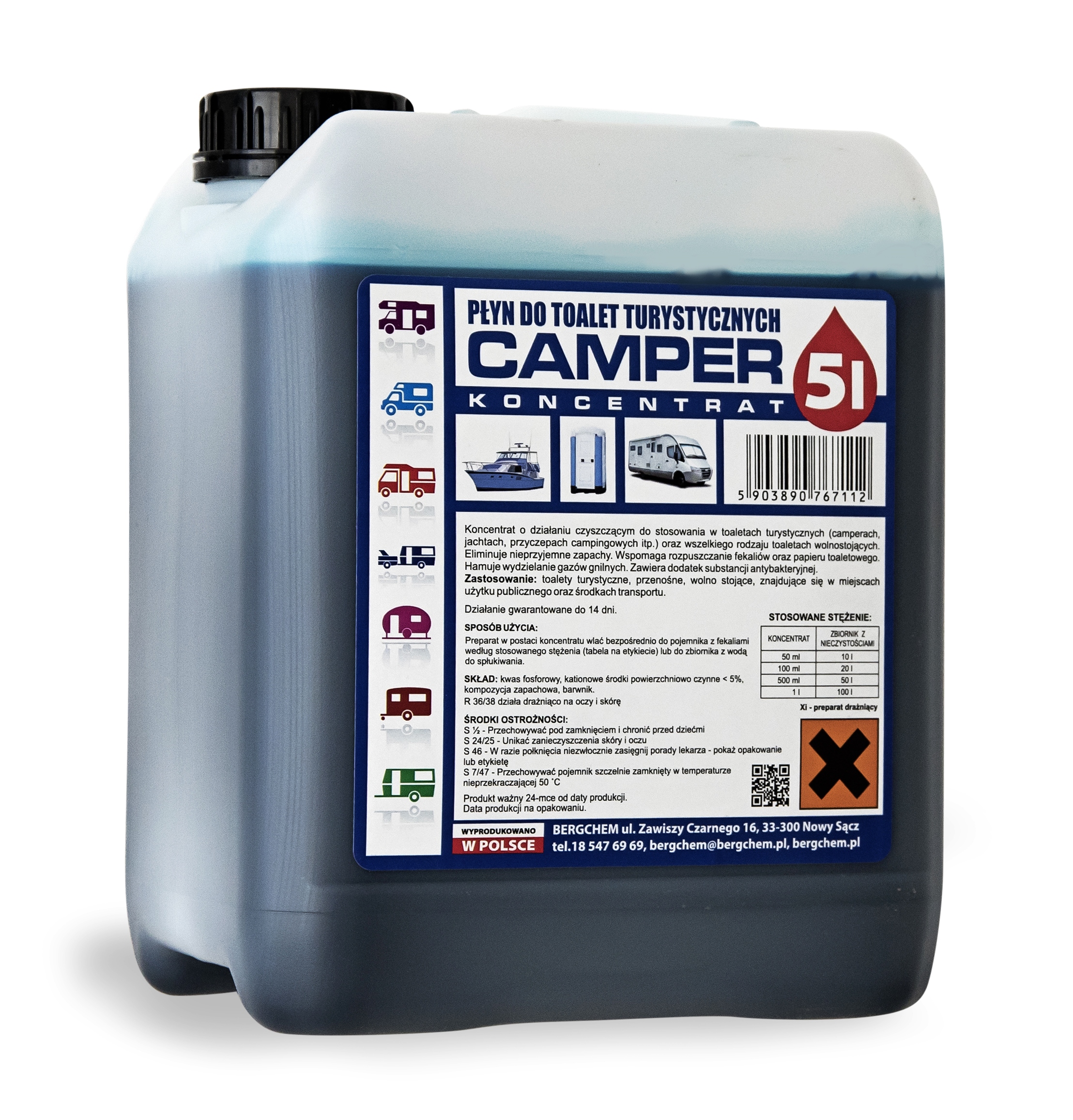 PŁYN CAMPER 5L DO TOALET TURYSTYCZNYCH - HIT !!
