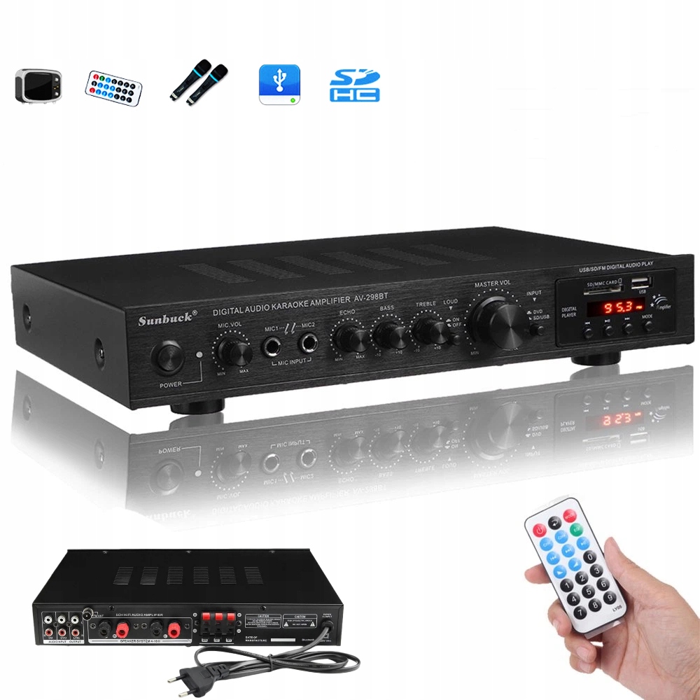 Bluetooth Zesilovač Univerzální Stereo Hifi Digitální Fm Zesilovač