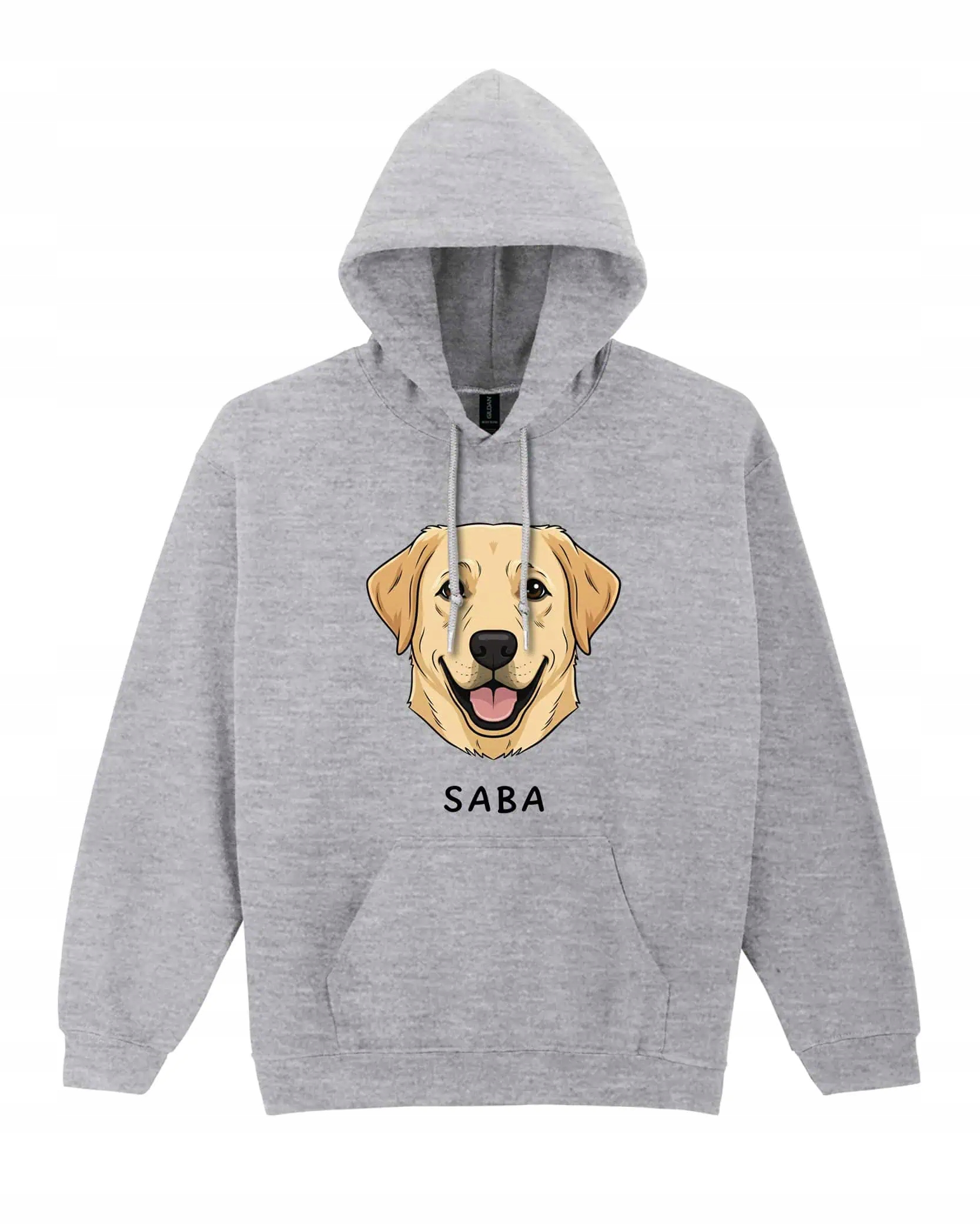 Mikina s kapucí Labrador Personalizovaná Pupil Pes Šedá XL