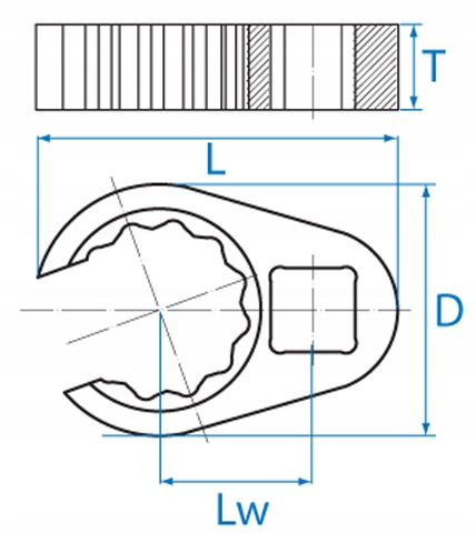 KLUCZ OTWARTY 50mm BOCZNY PRZEWODY RURKI KING TONY Producent code 1031 50r