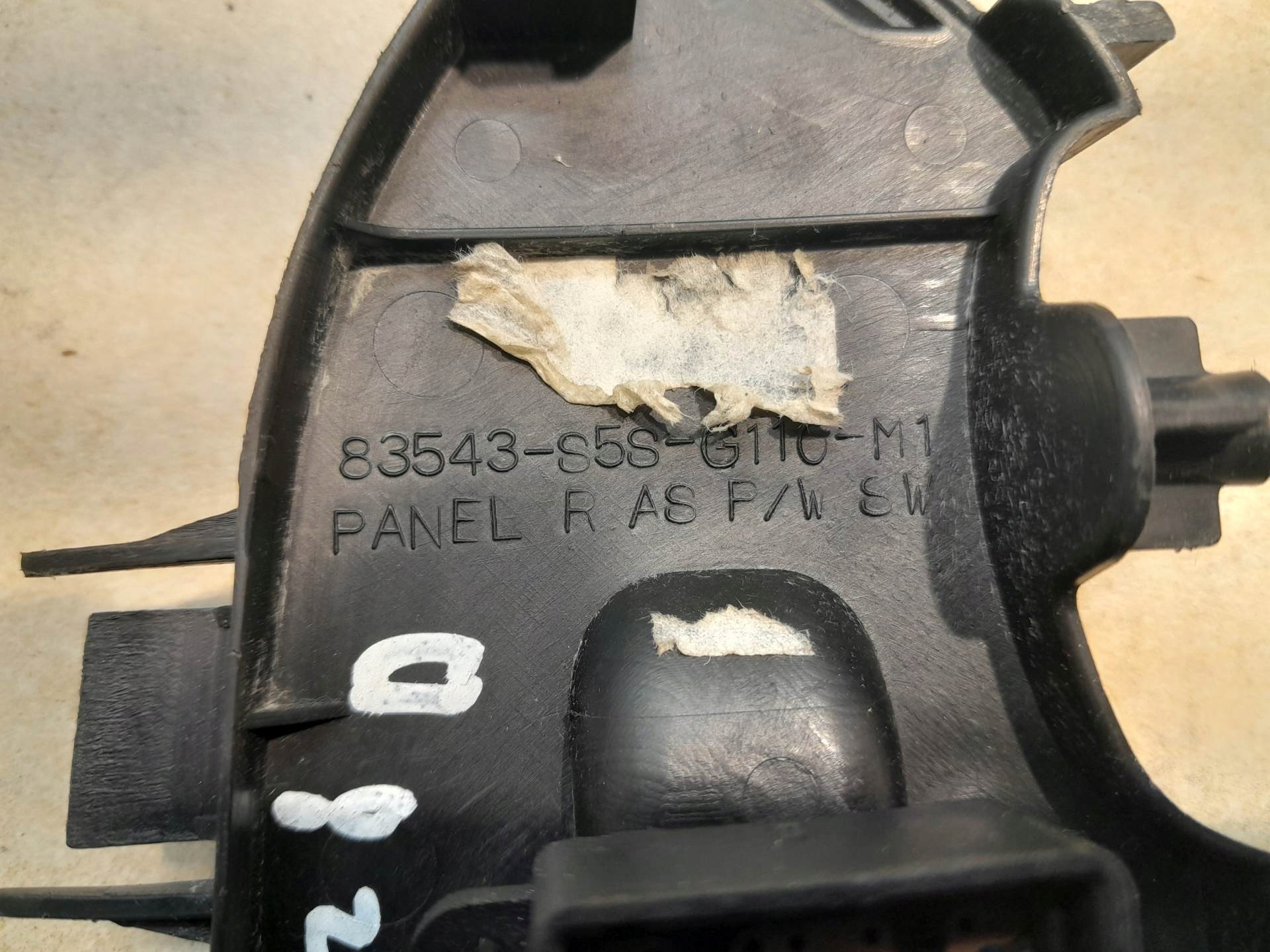 PANEL windows right front HONDA CIVIC VII 83543S5S