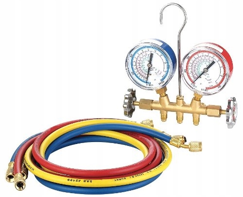 TESTER KOLEKTOR KLIMATYZACJI DO WĘŻY R12 R22 R404A R134A POMPA MANOMETRU Marka bez marki
