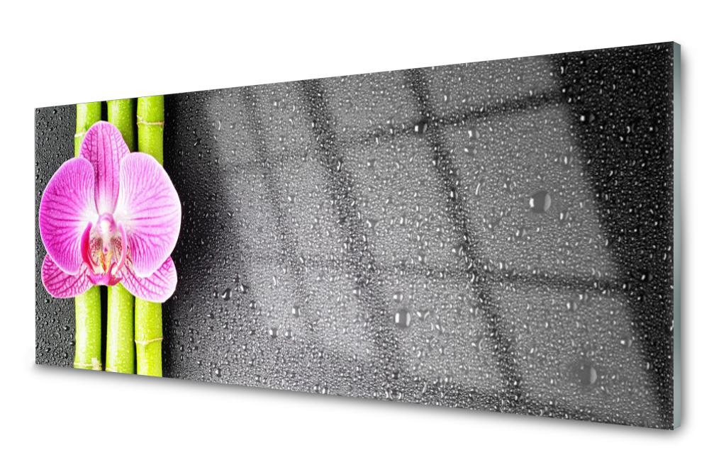 

Panel szklany do kuchni Bambus Orchidea 125x50