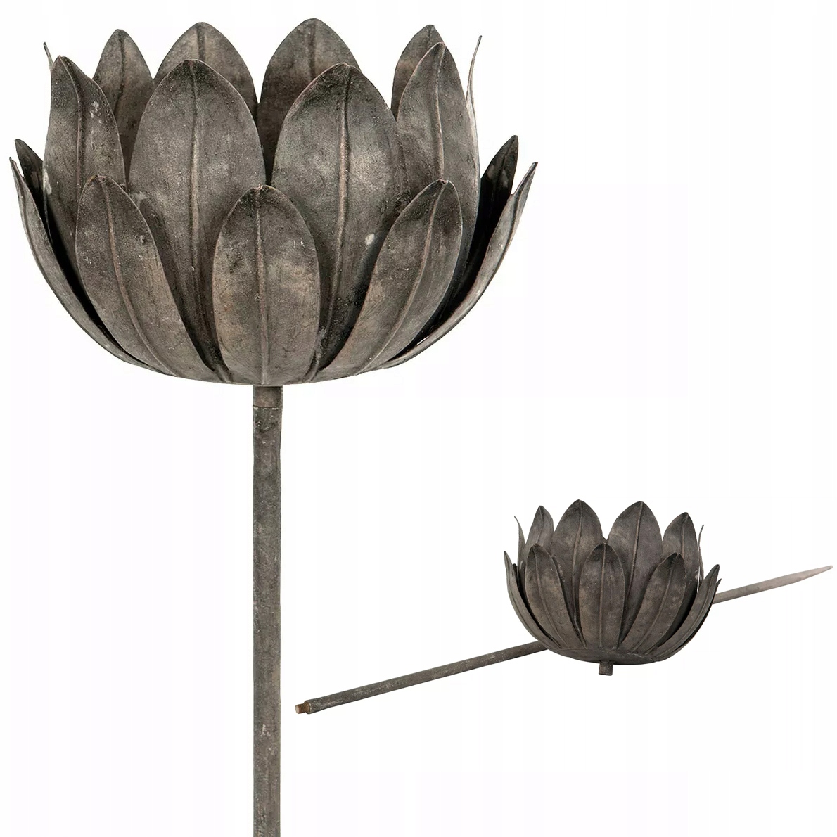 Lampion Svícen Do Zahrady Květina zapichovací kovový, odolný proti korozi, 20 cm