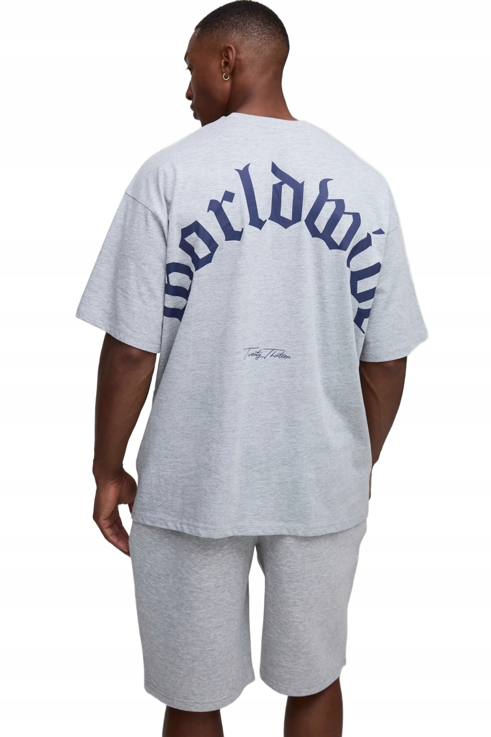 Boohooman Šedý Pánský Komplet S Nápisem Na Zádech Bavlna M Z3A