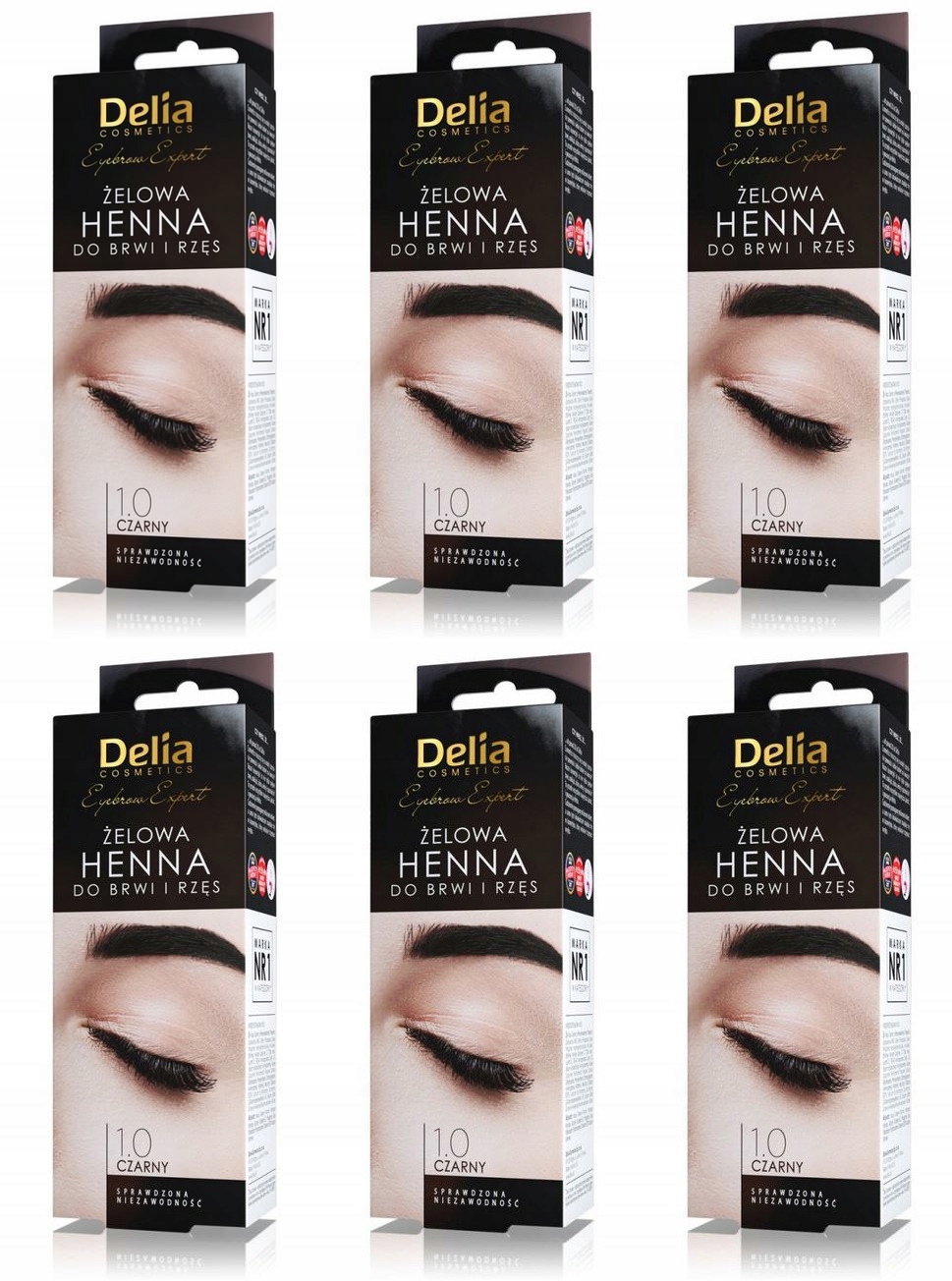 Delia Gelová henna na obočí a řasy 1.0 černá 6 ks