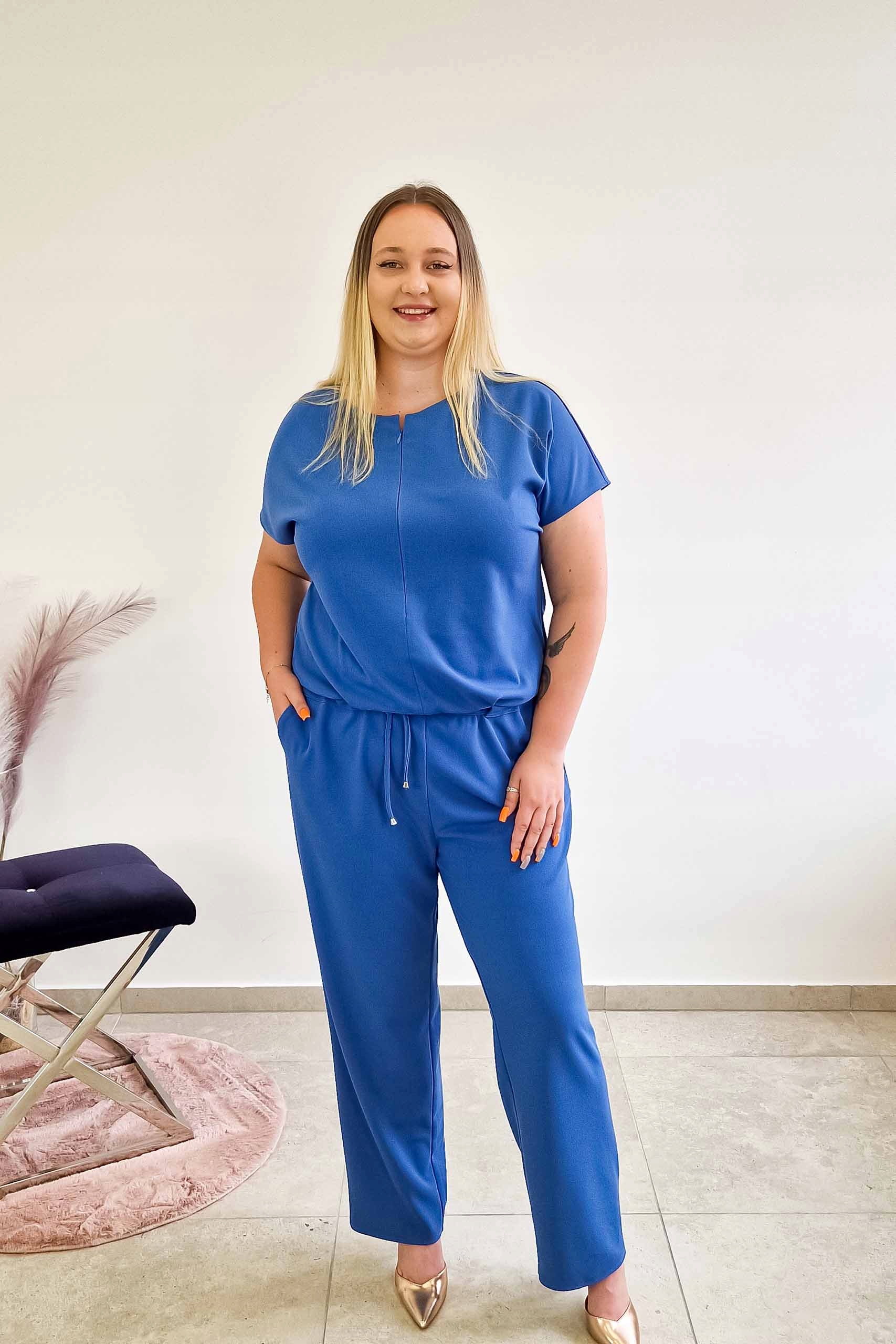 Elegantní dámská kombinéza pro maminku Modrá 48