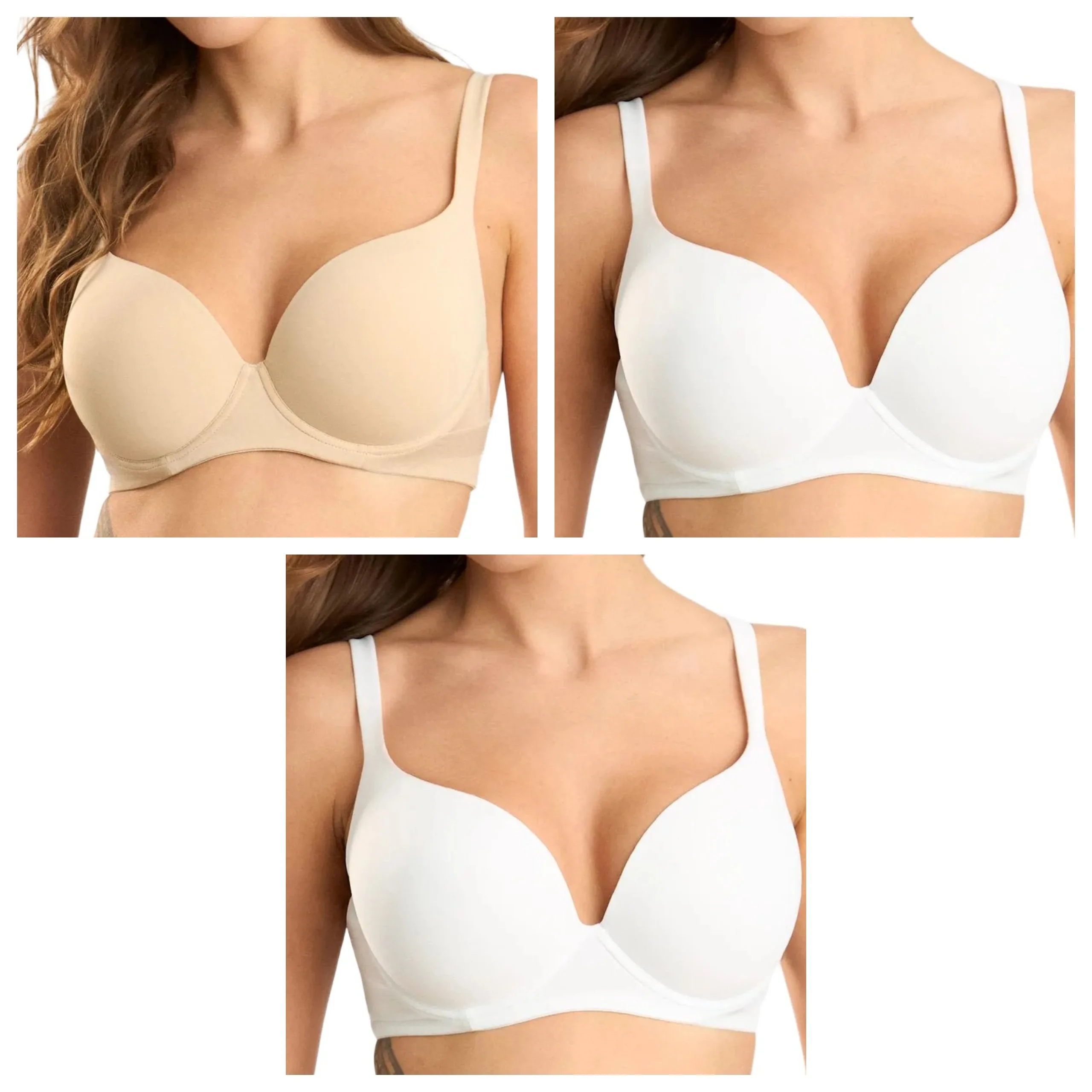 3x Podprsenka Lormar Plunge Extra 1907 2x bílá béžová 75B